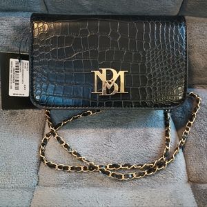 Black Badgley Mishka Croco Crossbody